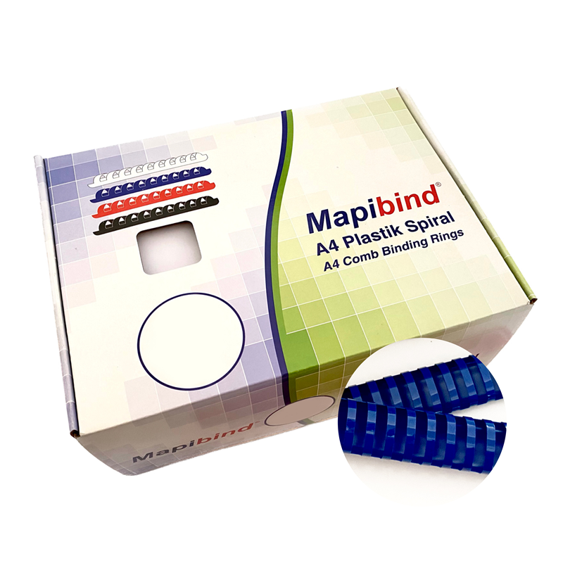Cilt Kapakları MAPİBİND 38MM PLASTİK SPİRAL LACİVERT 50 AD. Satın Al