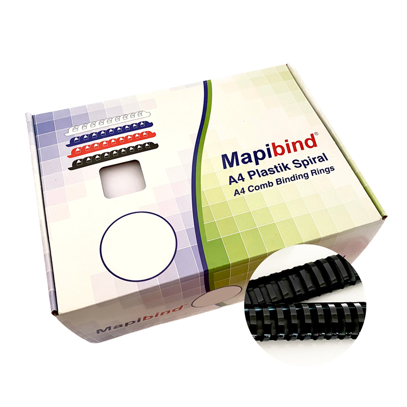 Cilt Kapakları MAPİBİND 38MM PLASTİK SPİRAL SİYAH 50 AD. Satın Al