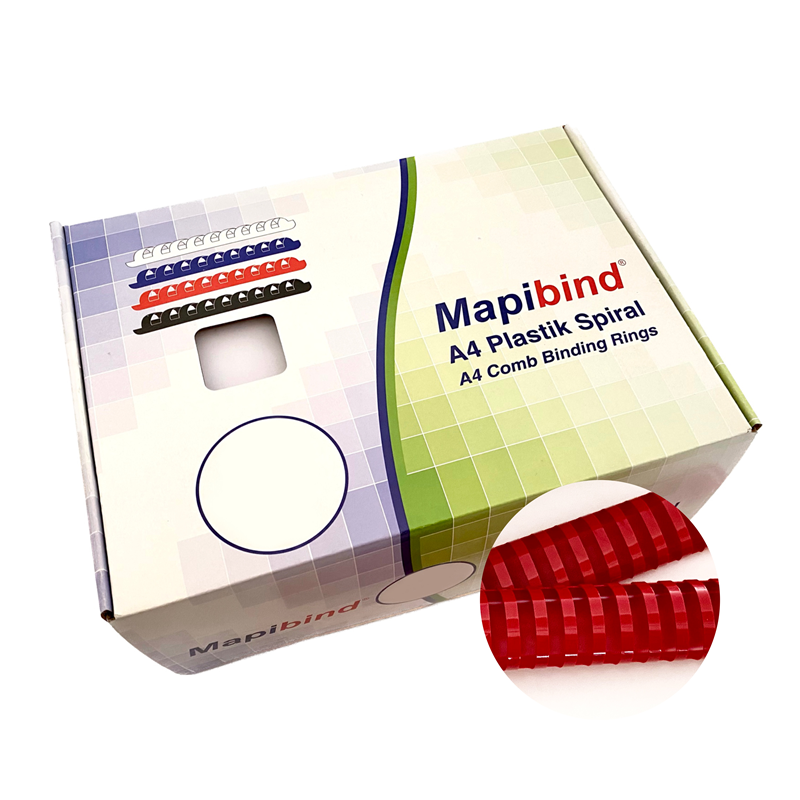 Cilt Kapakları MAPİBİND 38MM PLASTİK SPİRAL KIRMIZI 50 AD. Satın Al