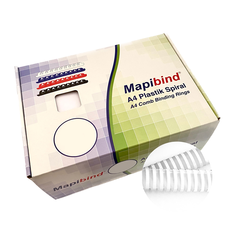 Cilt Kapakları MAPİBİND 45MM PLASTİK SPİRAL BEYAZ 50 AD. Satın Al