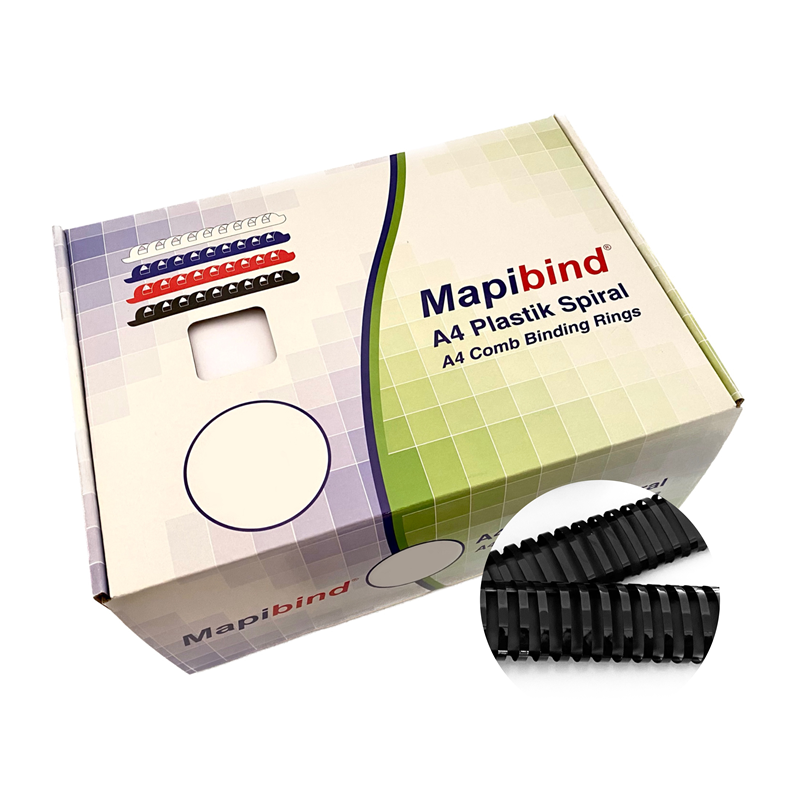 Cilt Kapakları MAPİBİND 50MM PLASTİK SPİRAL SİYAH 50 AD. Satın Al