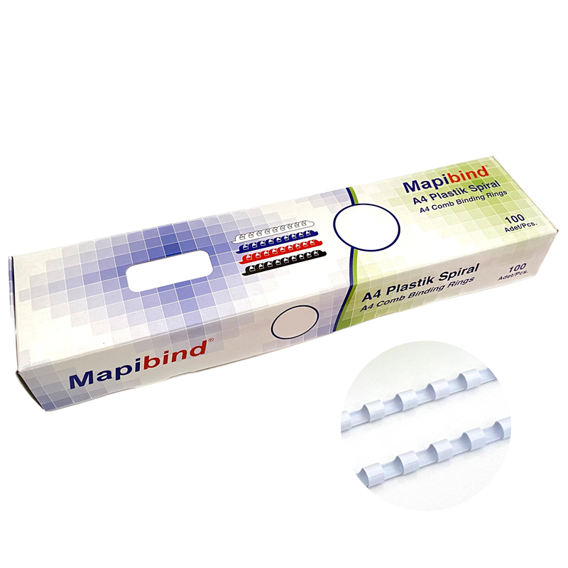 Cilt Kapakları MAPİBİND 8MM PLASTİK SPİRAL BEYAZ 100 AD. Satın Al