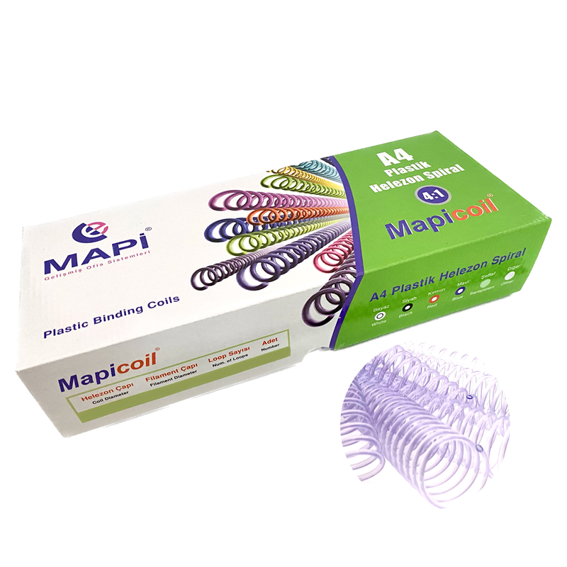 Cilt Kapakları MAPİCOİL 4:1 PLASTİK HELEZON SPİRAL 6MM ŞEFFAF 200 AD. 48 LOP Satın Al
