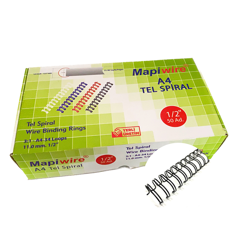 Cilt Kapakları MAPİWİRE 1/2 KUTU TEL SİYAH 50 AD. Satın Al