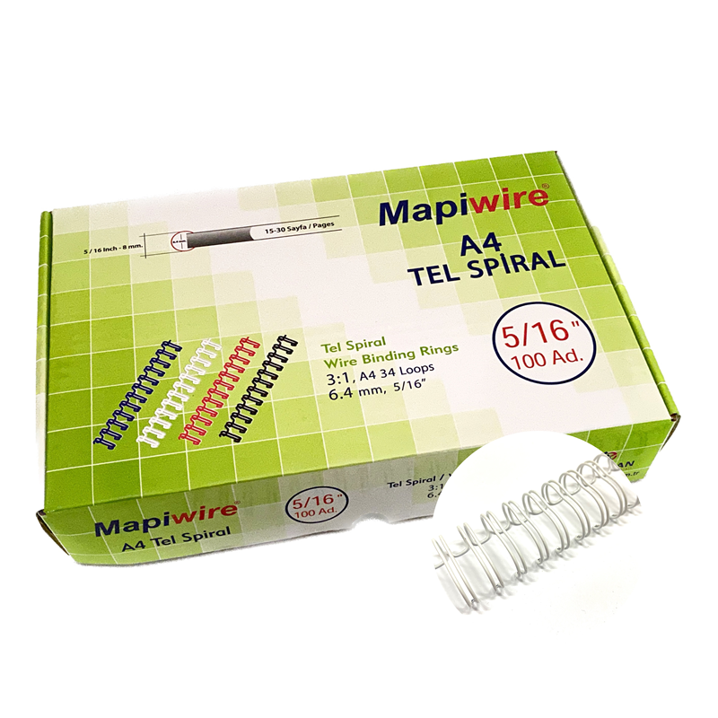Cilt Kapakları MAPİWİRE 5/16 KUTU TEL BEYAZ 100 AD. Satın Al