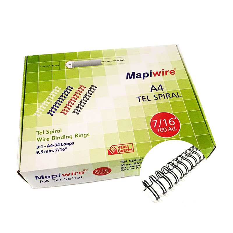 Cilt Kapakları MAPİWİRE 7/16 KUTU TEL SİYAH 100 AD. Satın Al