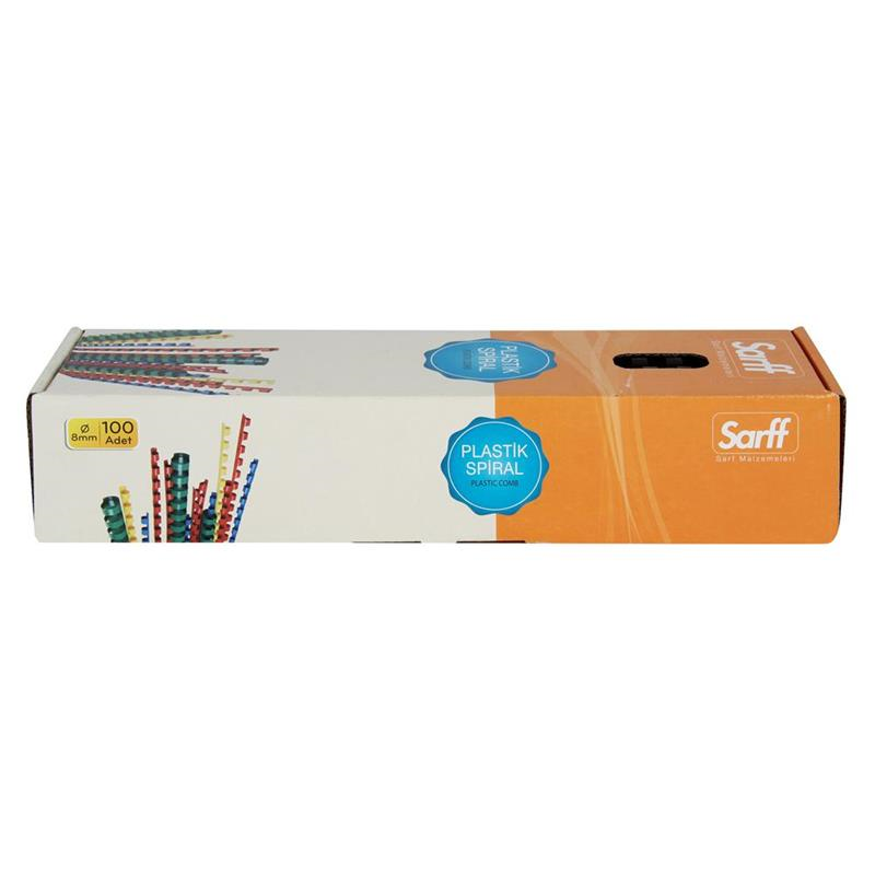 Cilt Kapakları SARFF 8MM SİYAH PLASTİK SPİRAL KUTU - 100ADET Satın Al