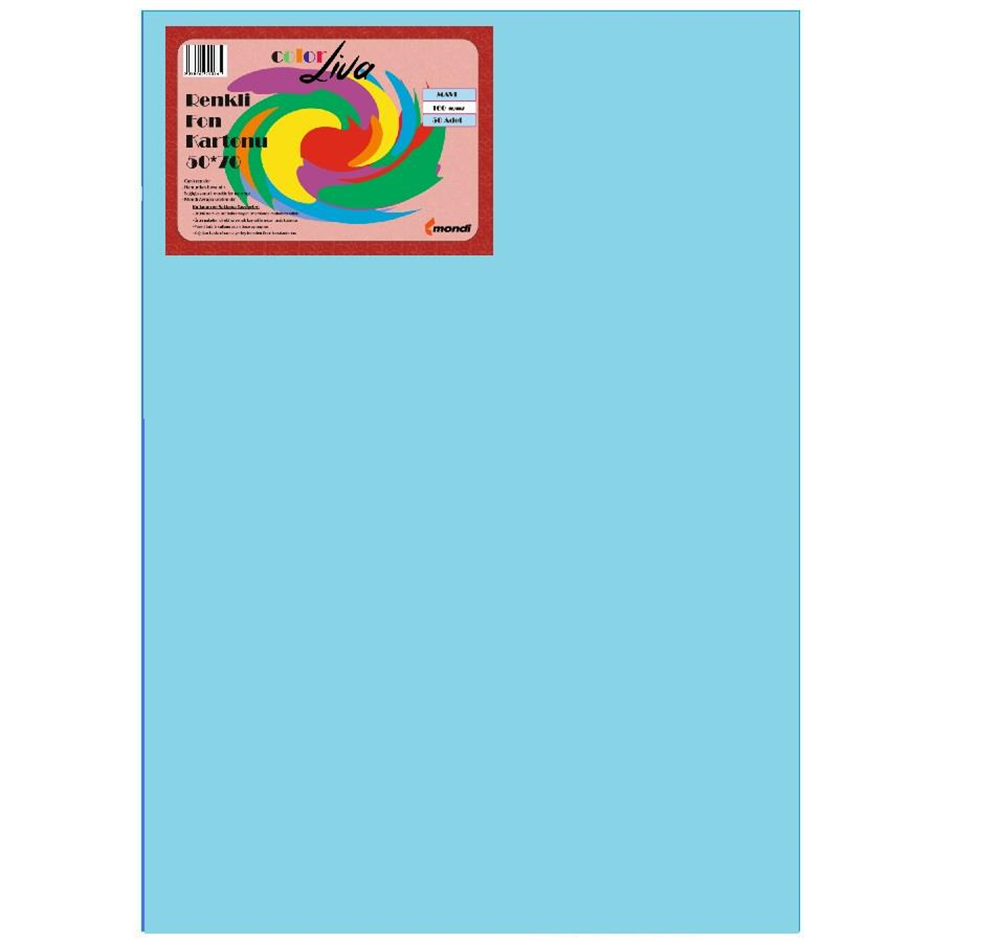 Color Liva Mondi Fon Kartonu  Mavi  50X70 50'Li Paket