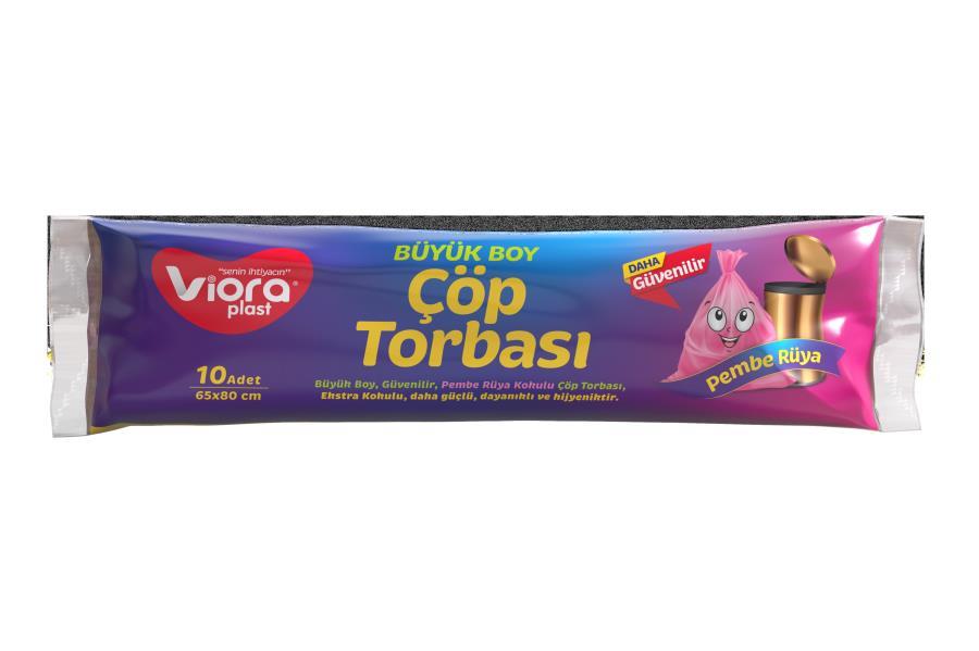 Çöp Torbaları Viora Standart Büyük Boy Çöp Torbası 65x80 Pembe Satın Al
