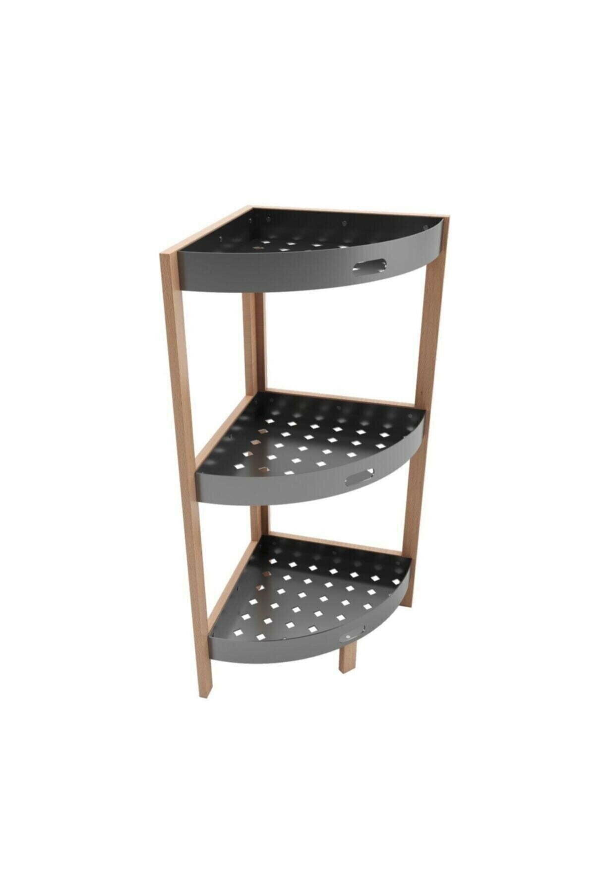 Dekorasyon Bienwood Bie-7208 Ahşap 3 Katlı Plastik Raf Satın Al