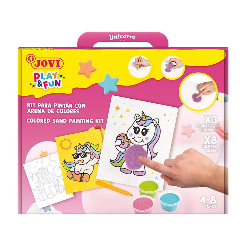 Eğitici Oyuncaklar JOVI 2105 PLAY&FUN UNICORNS KUM BOYA KİTİ Satın Al