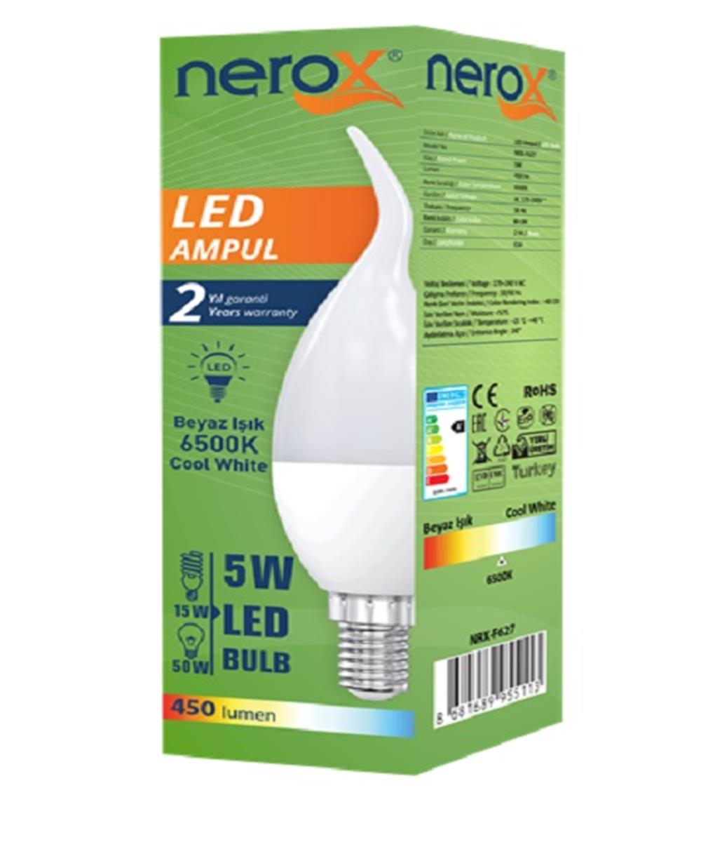 Elektrik ve Aydınlatma Ürünleri Nerox Led Ampül Buji Kıvrık 5W Beyaz E14 Satın Al