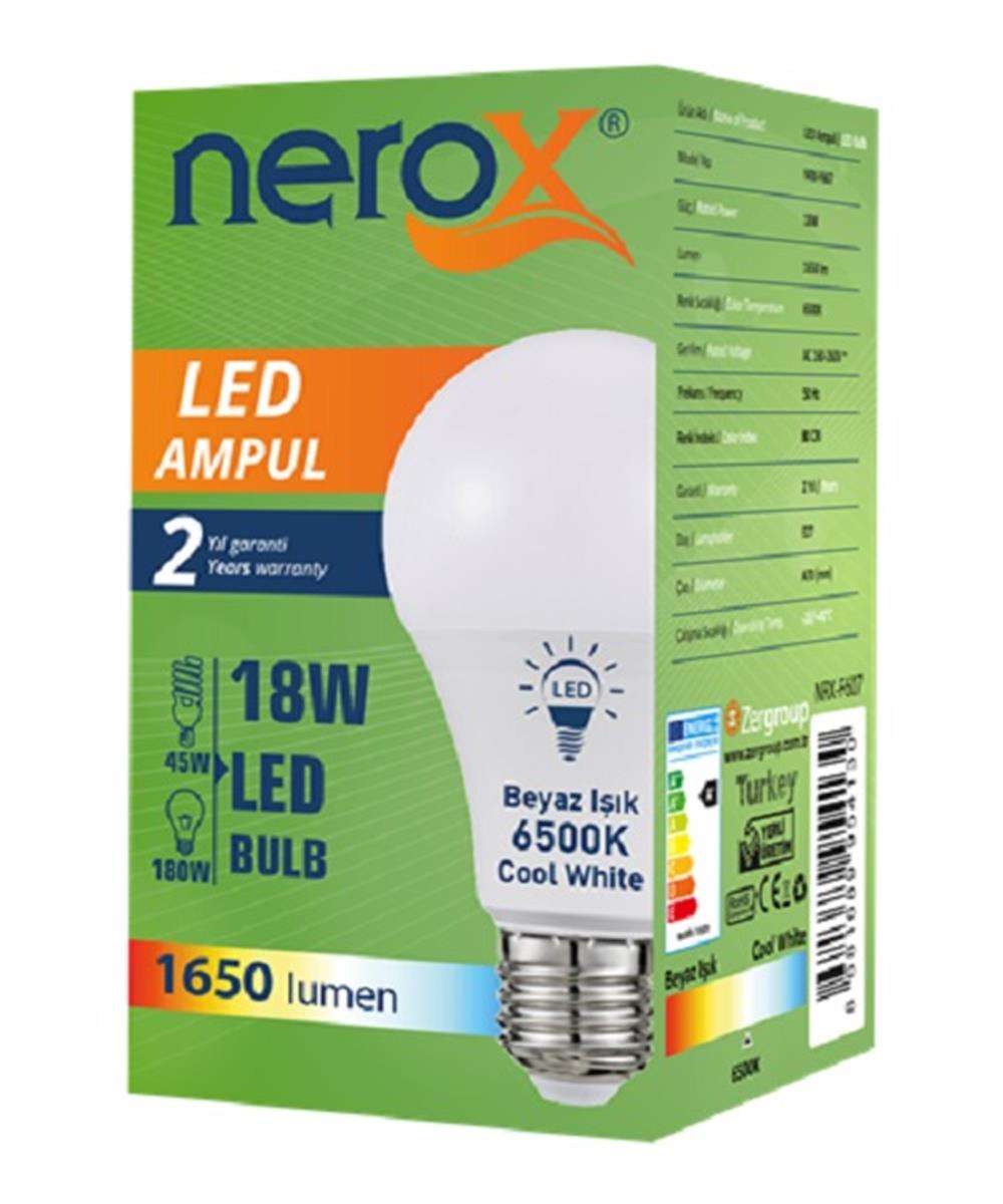 Elektrik ve Aydınlatma Ürünleri Nerox Led Ampül A70 18W Beyaz E27 Satın Al