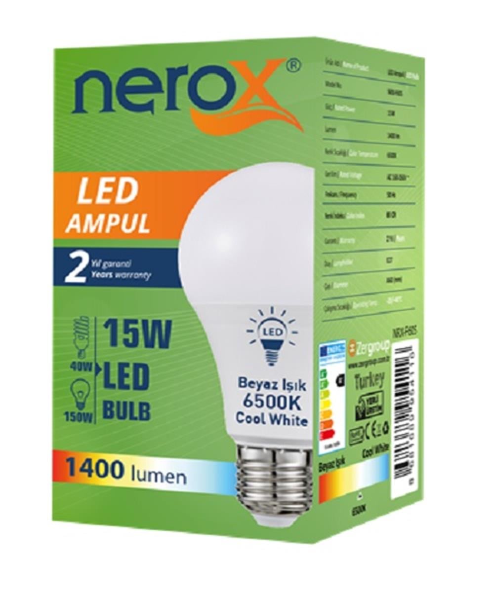 Elektrik ve Aydınlatma Ürünleri Nerox Led Ampül A70 15W Beyaz E27 Satın Al