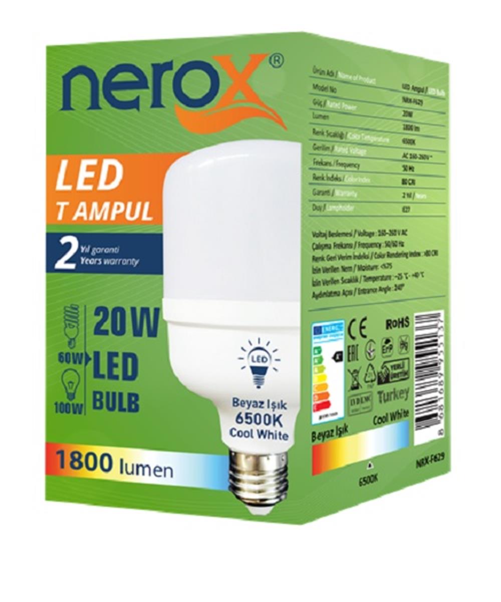 Elektrik ve Aydınlatma Ürünleri Nerox Led Ampül Jumbo 20W Beyaz E27 Satın Al