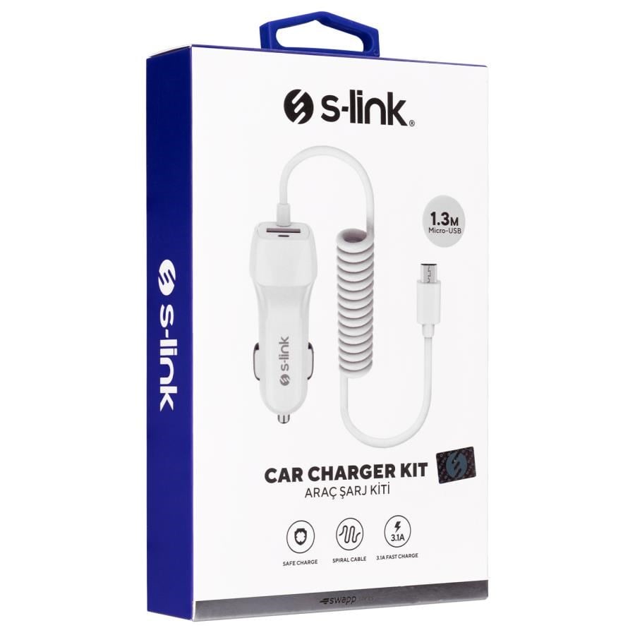 Elektrik ve Aydınlatma Ürünleri S-link Swapp SW-C535 1 Usb + Micro Usb 12-24V 3.1A Kablolu Araç Şarj Cihazı Satın Al