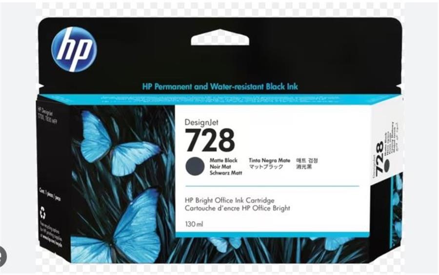 Epson Kartuş HP 728 Matte Black Mat Siyah 130ML Plotter Kartuşu 3WX25A Satın Al