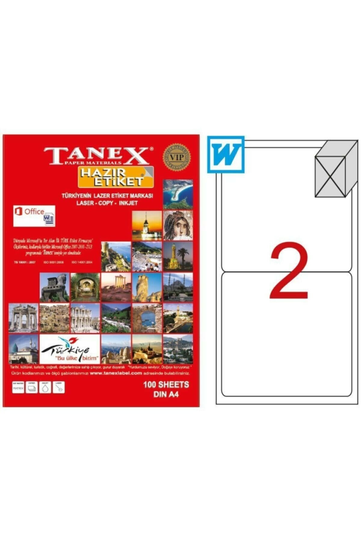 Etiketler Tanex Tw-2002 Beyaz Sevkiyat ve Lojistik Etiketi 199.6 mm x 143.5 mm Satın Al