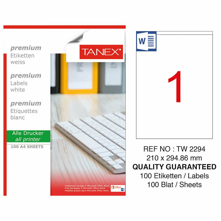 Etiketler Tanex Tw-2294 Beyaz Sevkiyat ve Lojistik Etiketi 210 mm x 294.86 mm Satın Al