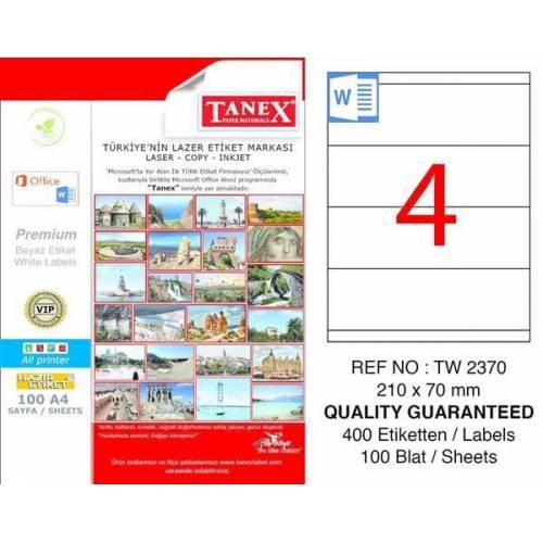 Etiketler Tanex Tw-2370 Lazer Etiket 210 mm x 70 mm Satın Al