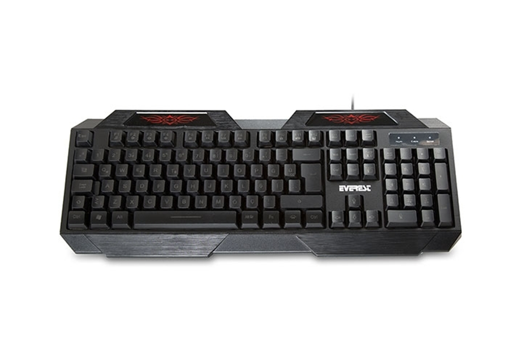 Everest KB-115 Siyah USB 3 Renk Aydınlatmalı Q Sta