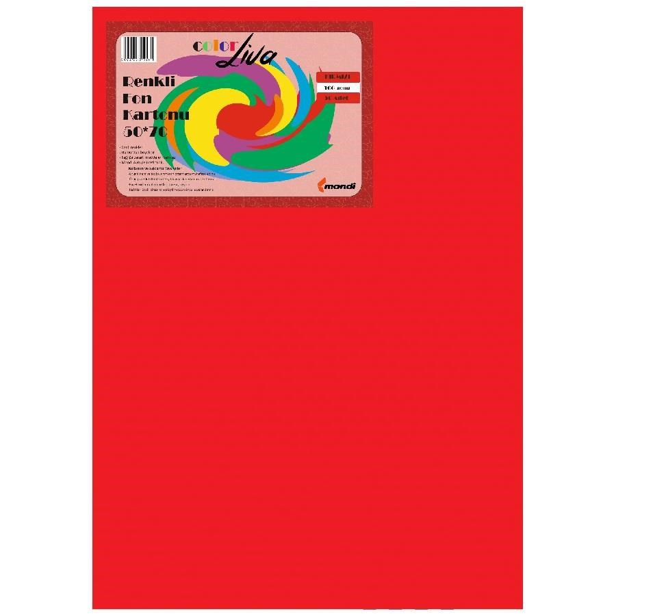 Fon Kartonu Color Liva Mondi Fon Kartonu Kırmızı 50X70 100'Lü Paket Satın Al