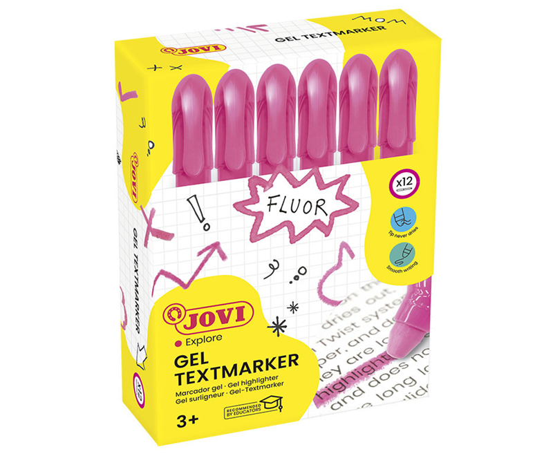 Fosforlu Kalemler JOVI 1816 JEL STİK FOSFORLU KALEM PEMBE - 12'Lİ KUTU Satın Al