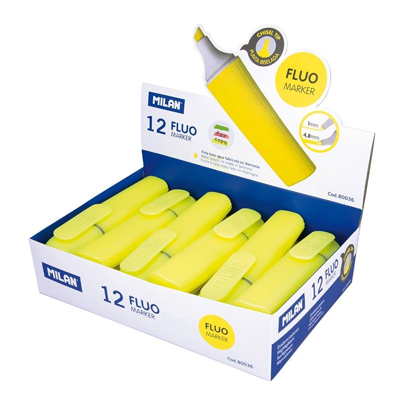 Fosforlu Kalemler MILAN 80036 FLUO FOSFORLU KALEM SARI - 12 Lİ Satın Al