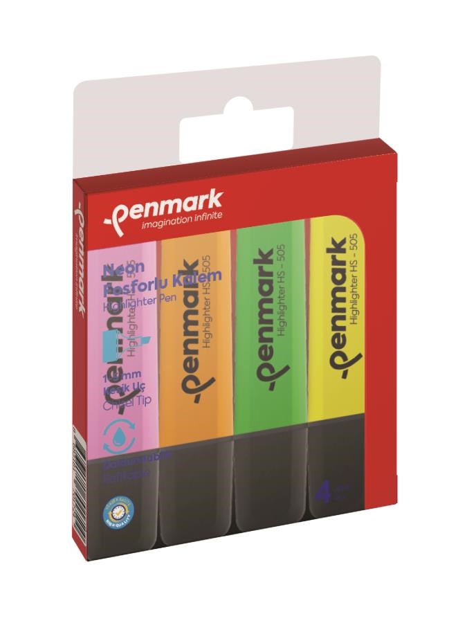 Fosforlu Kalemler Penmark Fosforlu Kalem 4'lü Karışık Neon Renk Satın Al
