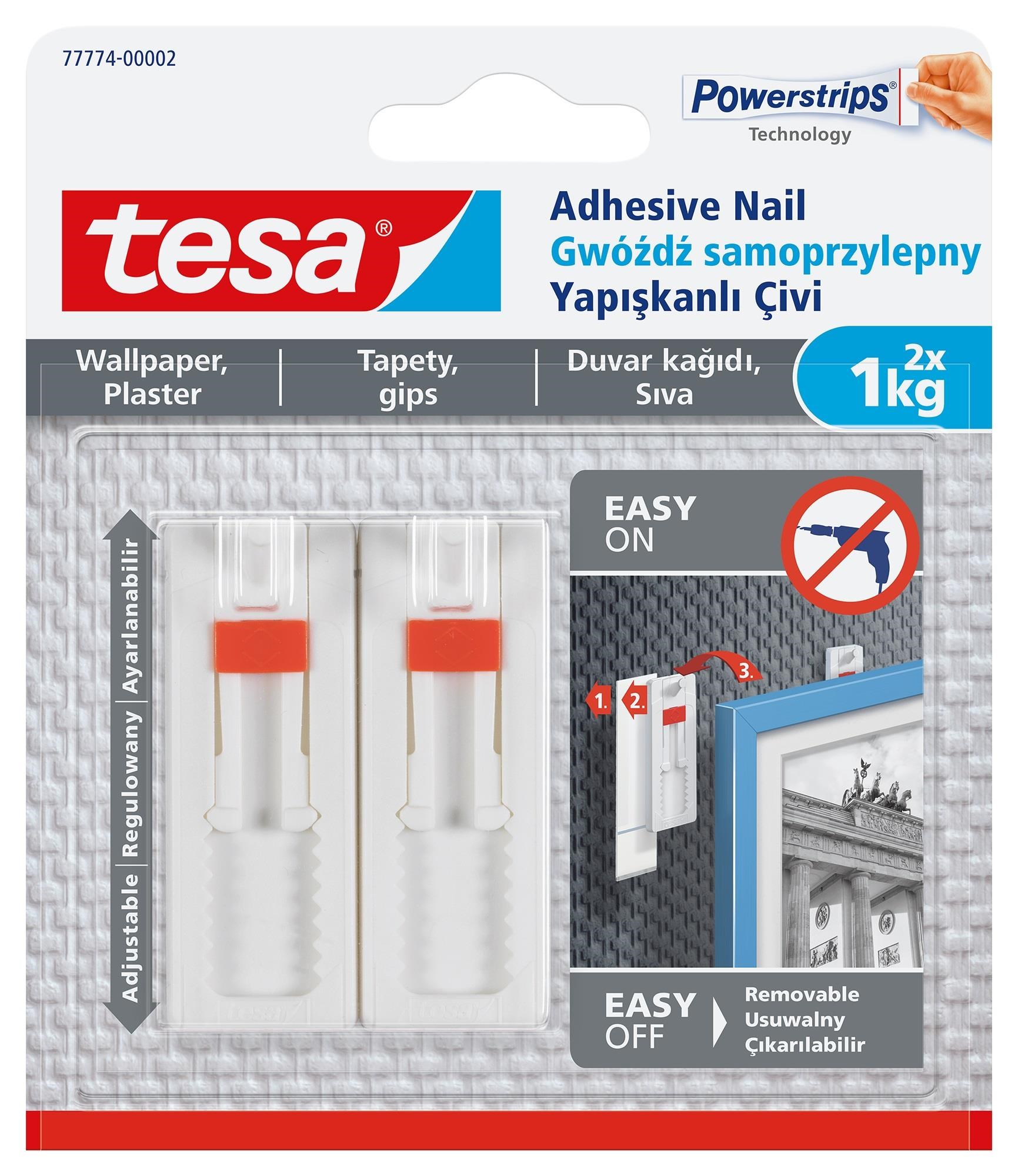 Genel Hırdavat Ürünleri Tesa 77774 Duvar Ayarlanabilir Yapışkanlı Çivi Şerit  2 Ad x 1 Kg Satın Al