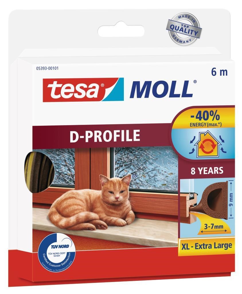 Genel Hırdavat Ürünleri Tesamoll D Profil Kapı Pencere İzolasyon Profili Kahve 9 mm x 6 m  Satın Al