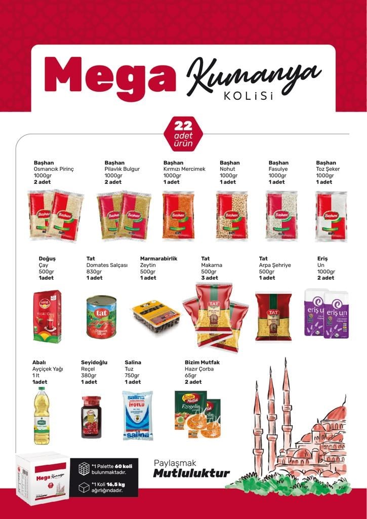 Gıda Ürünleri Ramazan Paketi Mega 22 Parça Satın Al