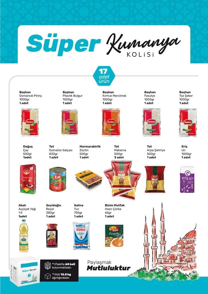 Gıda Ürünleri Ramazan Paketi Süper 17 Parça Satın Al