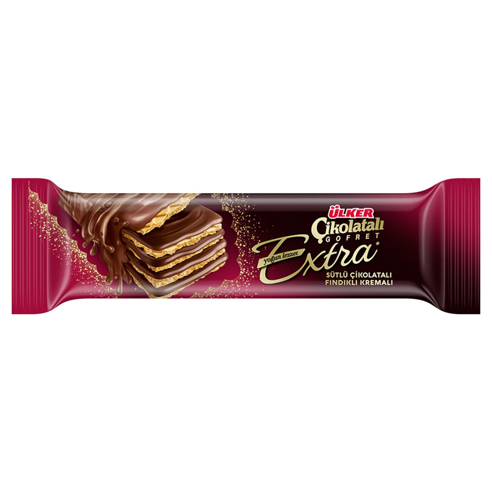 Gofret ve Çikolatalar Ülker Extra Sütlü Çikolata Kaplı Fındıklı Gofret 45gr 18 Paket Satın Al