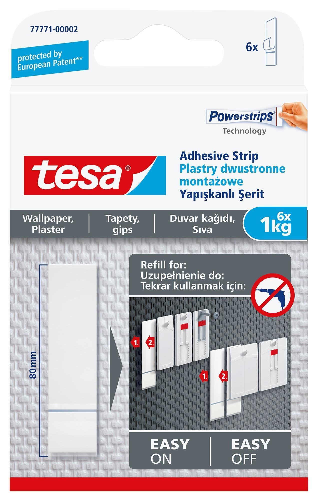 Hamur ve Stick Yapıştırıcılar Tesa 77771 Duvar Yapışkanlı Yedek Şerit 6 x 1 Kg  Satın Al