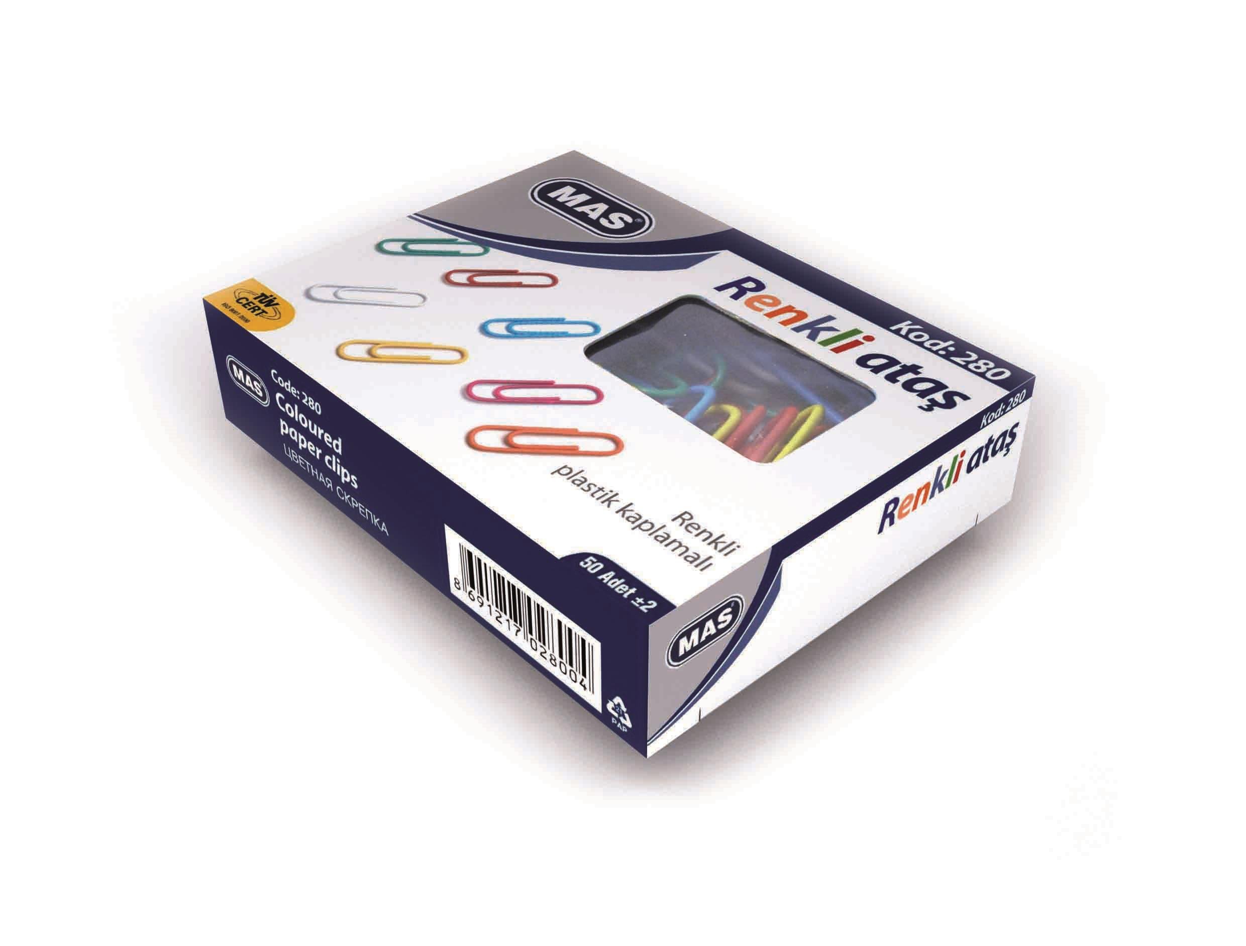 Harita Çivisi Raptiye ve İğneler Mas 280 Ataş Renkli 28 mm 50'li Paket Satın Al