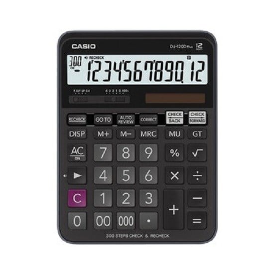 Hesap Makineleri Casio DJ-120D Plus İşlem Kontrollü 12 Hane Masa Üstü Hesap Makinesi Satın Al