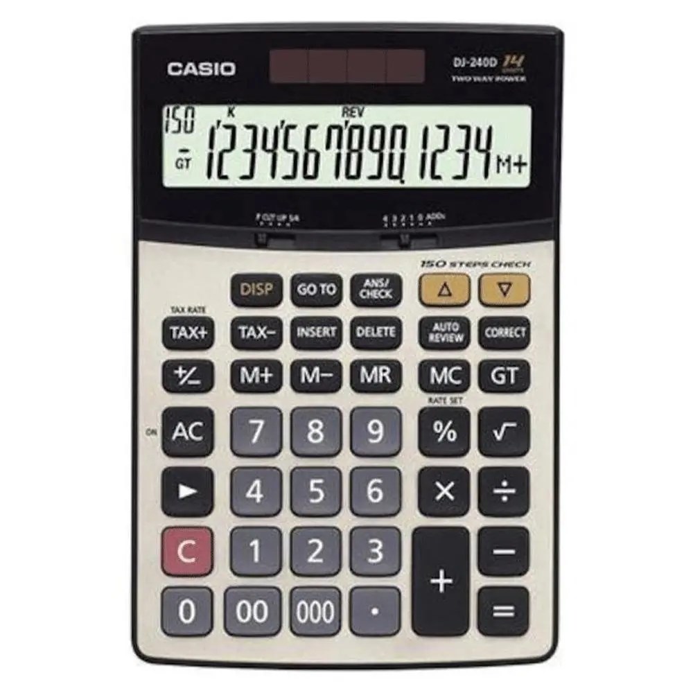 Hesap Makineleri Casio DJ-240D Plus İşlem Kontrollü 14 Hane Masa Üstü Hesap Makinesi Satın Al