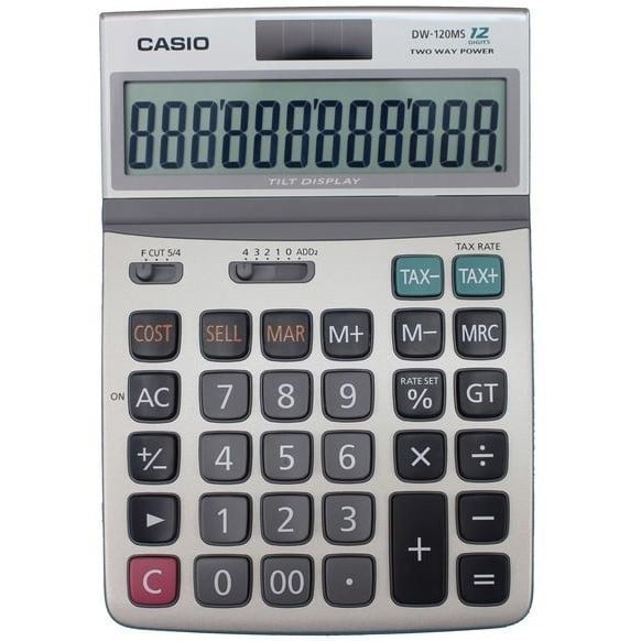 Hesap Makineleri Casio DW-120MS Oynar Başlıklı 12 Hane Masa Üstü Hesap Makinesi Satın Al