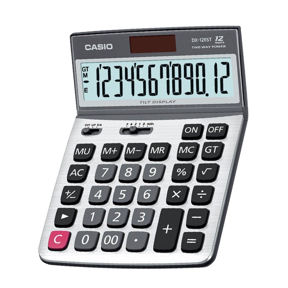 Hesap Makineleri Casio DX-120ST 12 Hane Oynar Başlıklı Masa Üstü Hesap Makinesi Satın Al