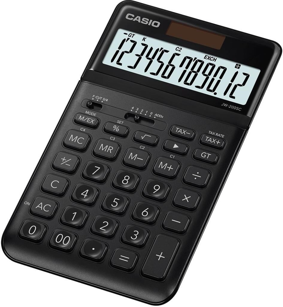 Hesap Makineleri Casio JW-200SC-BK 12 Hane Siyah Masa Üstü Hesap Makinesi Satın Al