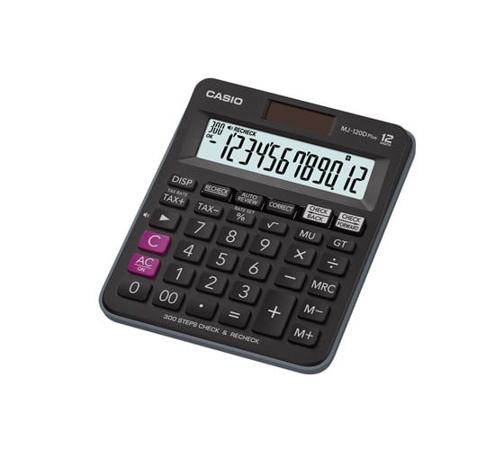 Hesap Makineleri Casio MJ-120D Plus İşlem Kontrollü 12 Hane Masa Üstü Hesap Makinesi Satın Al