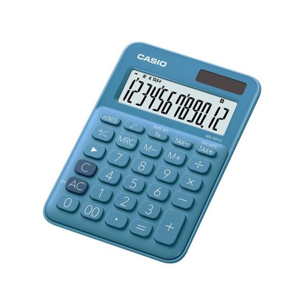 Hesap Makineleri Casio MS-20UC-BU 12 Hane Mavi Masa Üstü Hesap Makinesi Satın Al