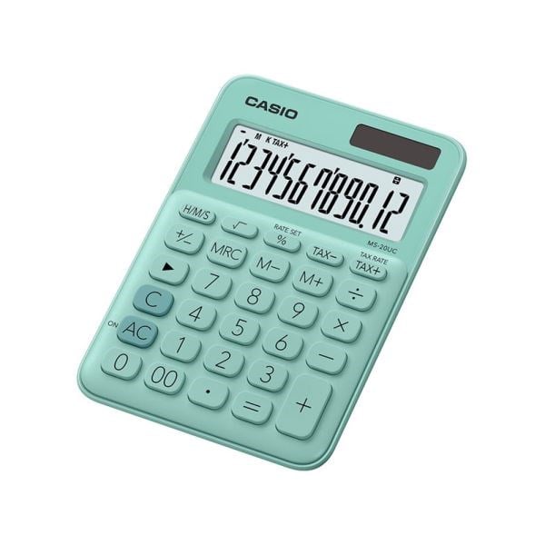 Hesap Makineleri Casio MS-20UC-GN 12 Hane Yeşil Masa Üstü Hesap Makinesi Satın Al