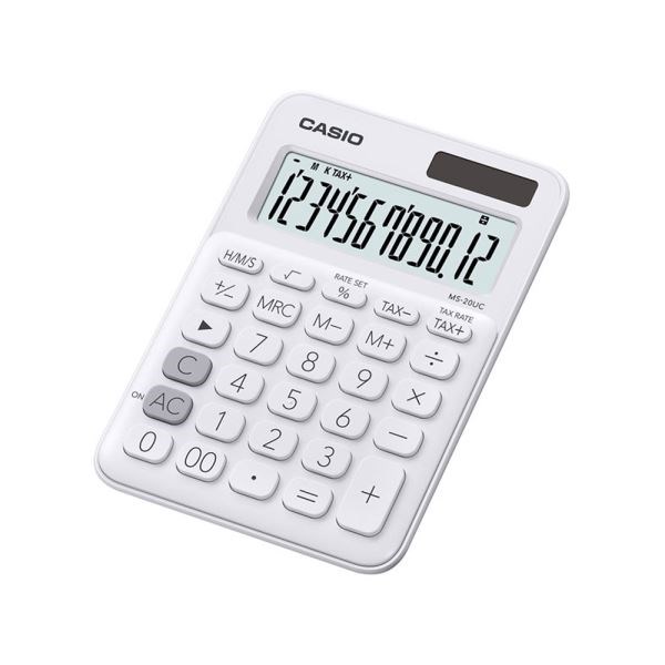 Hesap Makineleri Casio MS-20UC-WE 12 Hane Beyaz Masa Üstü Hesap Makinesi Satın Al