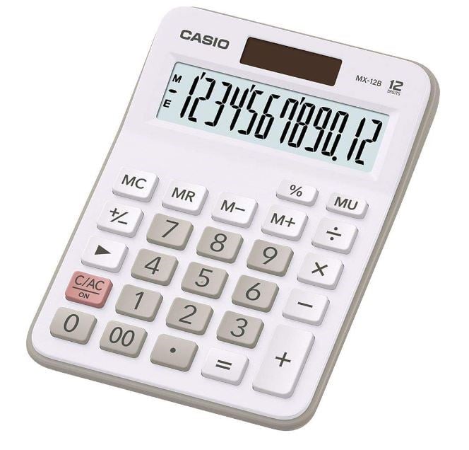 Hesap Makineleri Casio MX-12B-WE Beyaz 12 Hane Masa Üstü Hesap Makinesi Satın Al