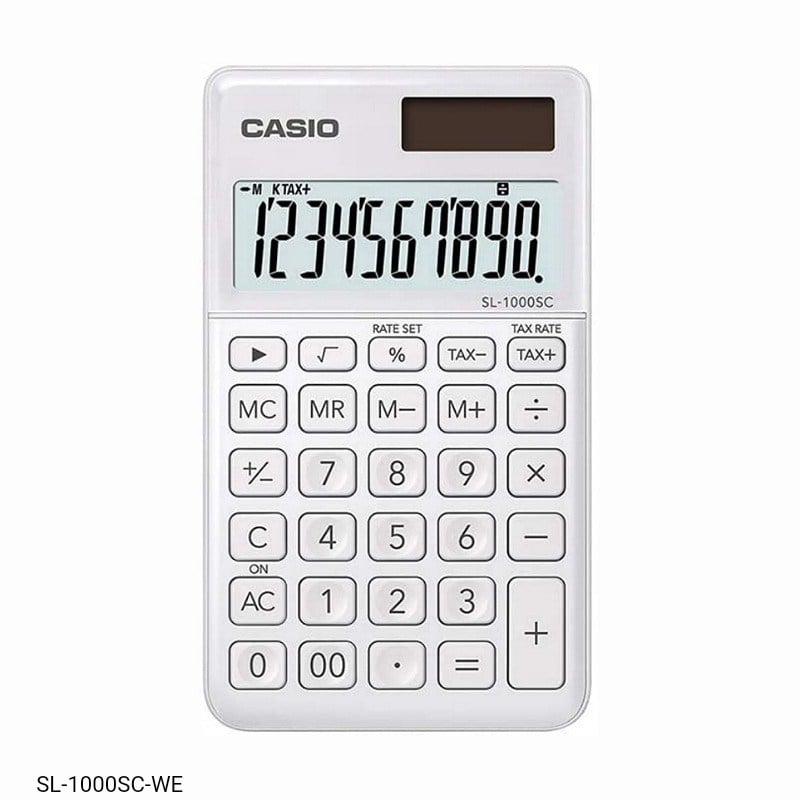 Hesap Makineleri Casio SL-1000SC-WE Cep Tipi 10 Hane Beyaz Hesap Makinesi Satın Al