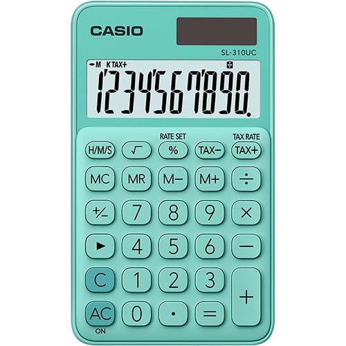 Hesap Makineleri Casio SL-310UC-GN Cep Tipi 10 Hane Yeşil Hesap Makinesi Satın Al