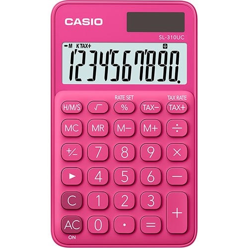 Hesap Makineleri Casio SL-310UC-RD Cep Tipi 10 Hane Koyu Pembe Hesap Makinesi Satın Al