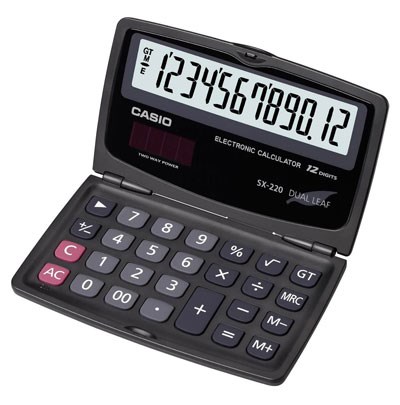 Hesap Makineleri Casio Sx-220 Cep Tipi 12 Hane Hesap Makinesi Satın Al